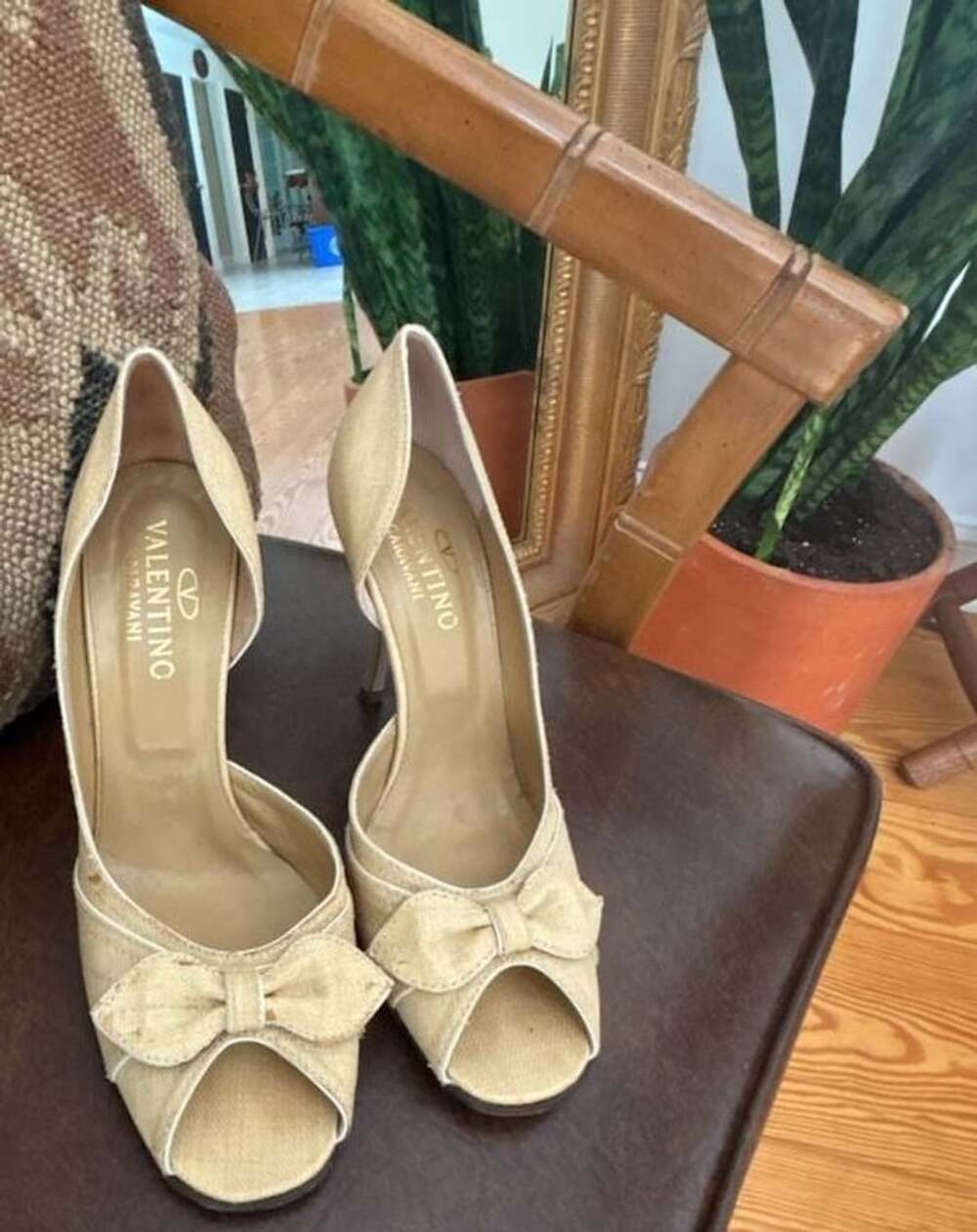 Valentino Garavani D'Orsay Open-Toe Pumps with Bow